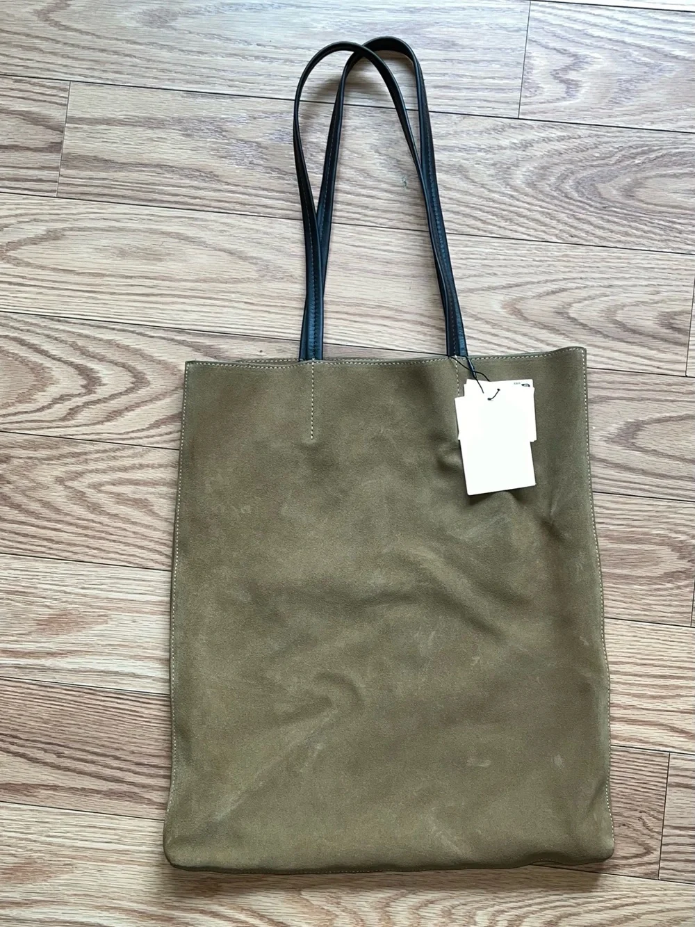 Zara BNWT Cowhide Leather With a Split Suede Finish Shopper Bag Tobacco Brown